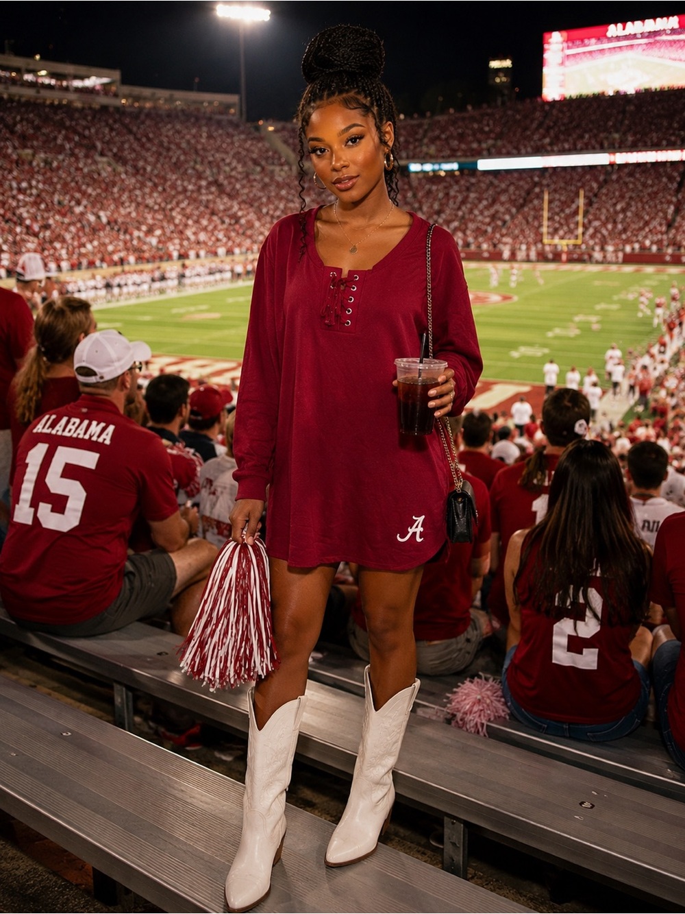 Game Day red Alabama swing dress